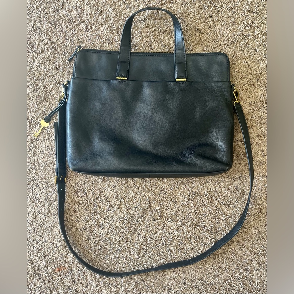 Fossil black women's laptop bag